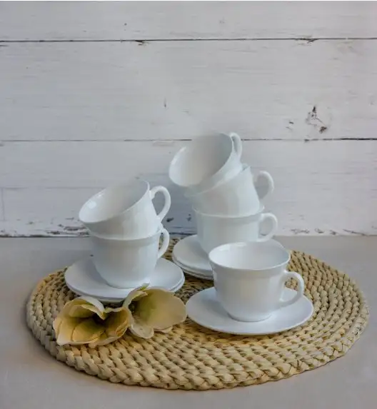 LUMINARC TRIANON Komplet obiadowo - kawowy 90 el dla 18 os / szkło hartowane 