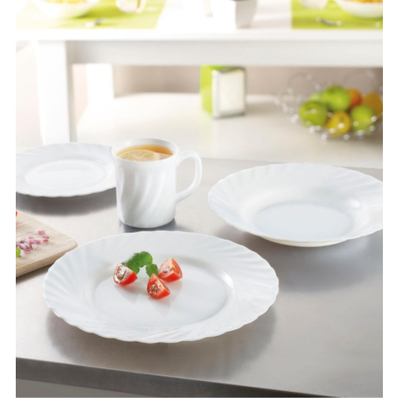 LUMINARC TRIANON Komplet obiadowo - kawowy 36 el dla 6 os / szkło hartowane 