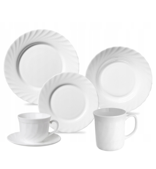 LUMINARC TRIANON Komplet obiadowo - kawowy 36 el dla 6 os / szkło hartowane 