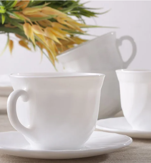 LUMINARC TRIANON Komplet obiadowo - kawowy 76 el dla 12 os / szkło hartowane 