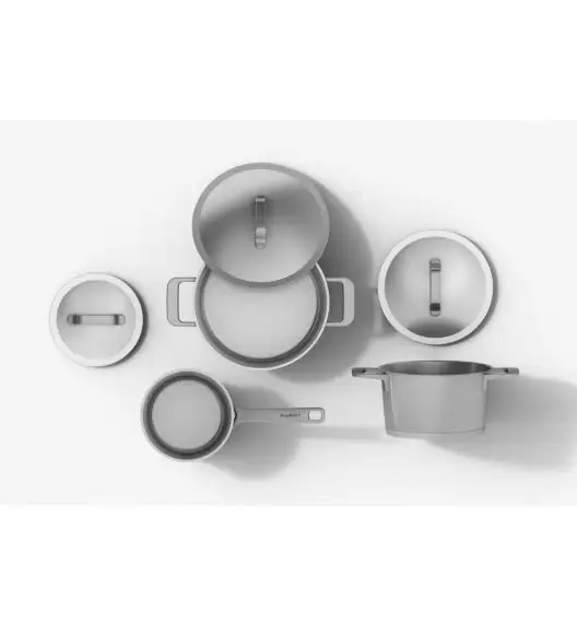 BERGHOFF META Zestaw garnków 10-el.: Rondel z pokrywką 16 cm, Garnki z pokrywką 18, 20, 24 cm, Patelnia głęboka z pokrywką 24 cm