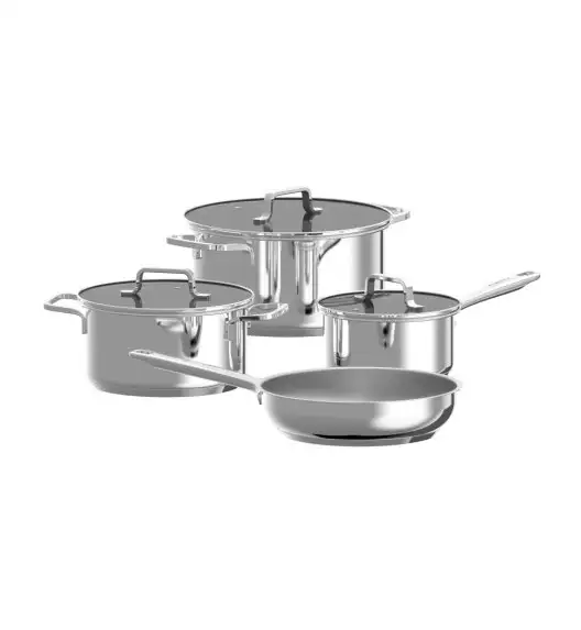 BERGHOFF HELIX Zestaw garnków 7-el.: Rondel z pokrywką 16 cm, Garnki z pokrywką 20, 24 cm, Patelnia 24 cm