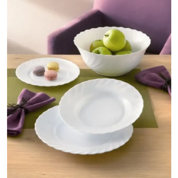 LUMINARC TRIANON Komplet obiadowo - kawowy 148 el dla 24 os / szkło hartowane 