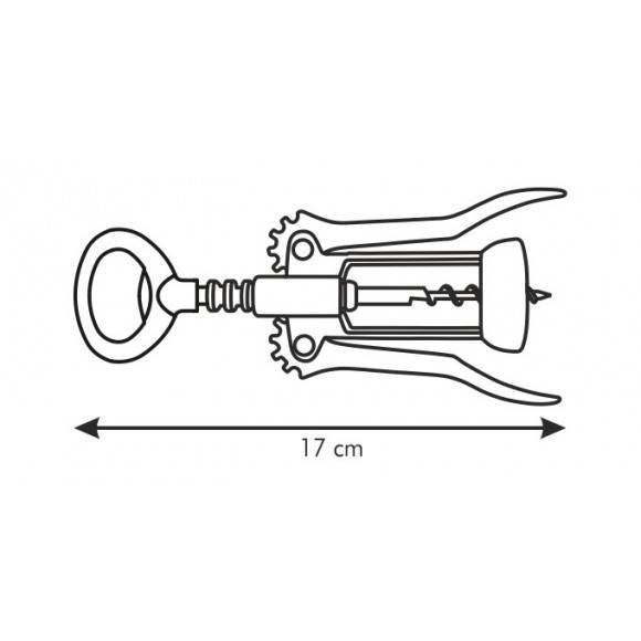 TESCOMA PRESTO Korkociąg do wina, 17 cm, KOLOR CZERWONY
