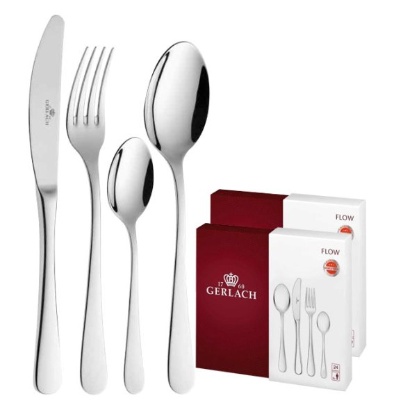 GERLACH FLOW Sztućce Komplet 48 el pudełko / 12 osób / połysk