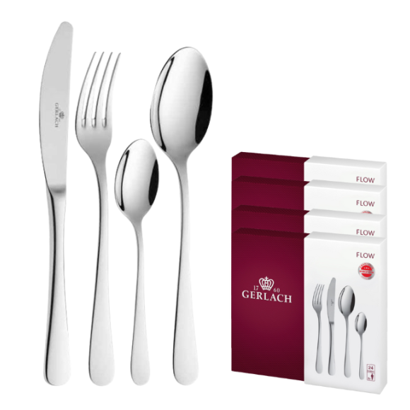 GERLACH FLOW Sztućce Komplet 96 el pudełko / 24 os / połysk