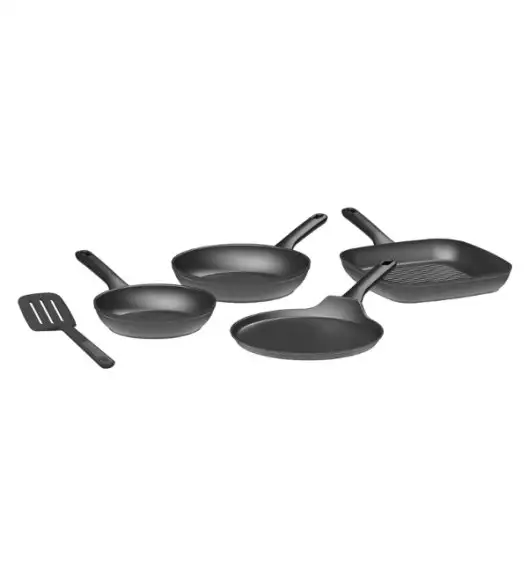 BERGHOFF HELIX Zestaw patelni non-stick 4-el. + łopatka BALANCE (patelnia 20 + 24 cm, grillowa 24 cm, naleśnikowa 25 cm, łopatka)