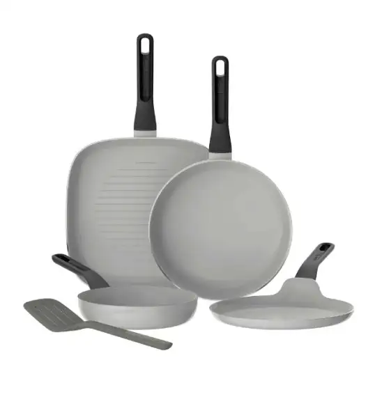 BERGHOFF GLINTS SPIRIT Zestaw patelni 4-el. non-stick (patelnia 20 + 24 cm, grillowa 26 cm, naleśnikowa 24 cm, łopatka)