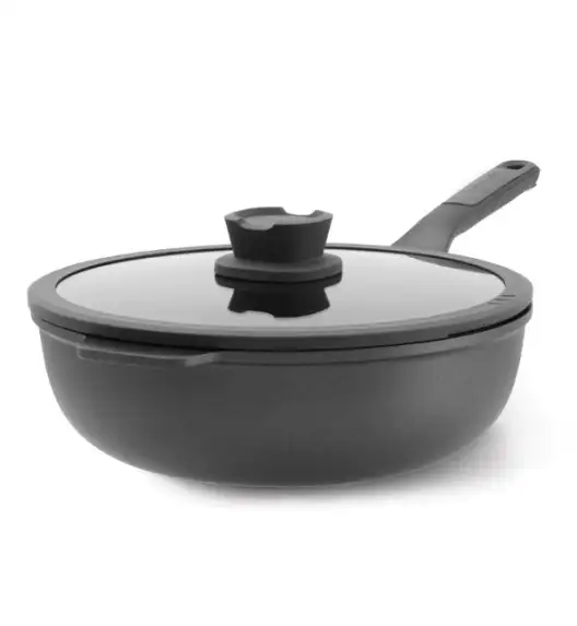 BERGHOFF STONE+ Patelnia wok non-stick z pokrywą 28 cm, 4,4 L