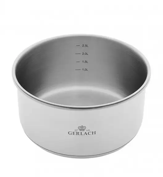 GERLACH SMART STEEL 996 Komplet 3 garnków 16/18/20 cm z odpinaną rączką + patelnie Smart  Steel 20, 24, 28 cm + Pokrywka silikonowa 24/26/28 