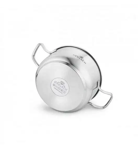 GERLACH SIMPLE Komplet Garnki z pokrywkami + wkład do gotowania na parze 9 el +Gerlach Smart Steel Patelnia 20 24 28 cm 