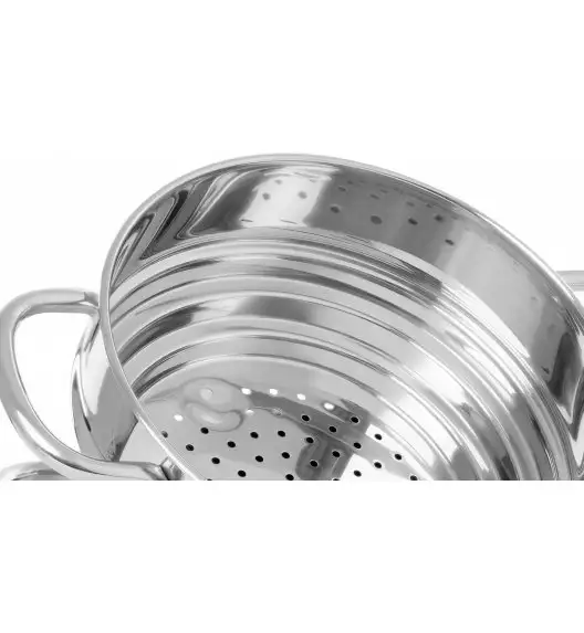 GERLACH SENDO Komplet garnki z pokrywkami 11 el + Patelnia Smart Steel 20, 24, 28 cm + Pokrywka 24/26/28 cm