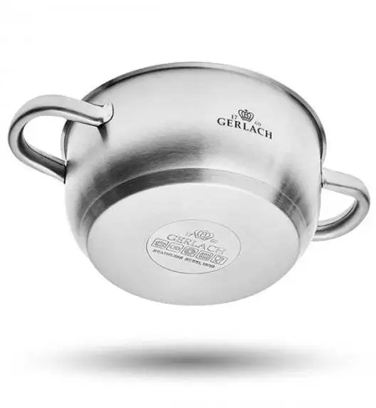 GERLACH FIRST Komplet Garnki z pokrywkami 10 el / stal nierdzewna / indukcja+ Szybkowar Gerlach First 6 l 