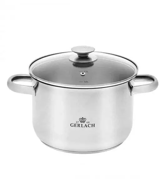 GERLACH FIRST Komplet Garnki z pokrywkami 10 el / stal nierdzewna / indukcja+ Szybkowar Gerlach First 6 l 