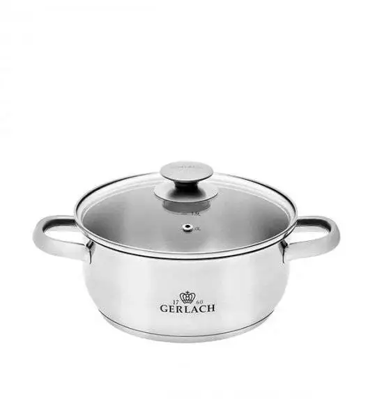 GERLACH FIRST Komplet Garnki z pokrywkami 10 el / stal nierdzewna / indukcja+ Szybkowar Gerlach First 6 l 