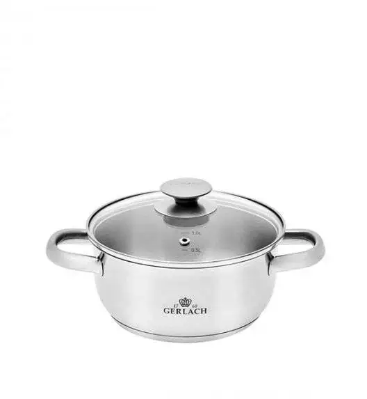 GERLACH FIRST Komplet Garnki z pokrywkami 10 el / stal nierdzewna / indukcja+ Szybkowar Gerlach First 6 l 