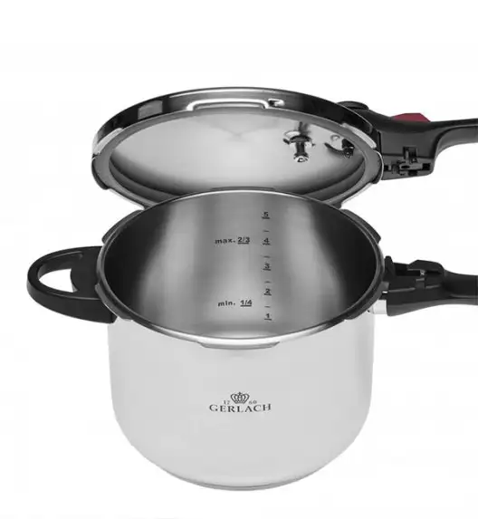 GERLACH Sendo Komplet garnki z pokrywkami 11 el + Szybkowar 6 l z pokrywką 22 cm