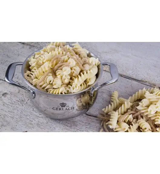 GERLACH Sendo Komplet garnki z pokrywkami 11 el + Szybkowar 6 l z pokrywką 22 cm