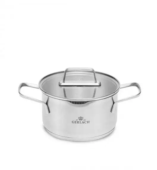 GERLACH AMBIENTE Komplet Garnki z pokrywkami 10 el / stal nierdzewna / indukcja + szybkowar First 6 l z pokrywką 22 cm