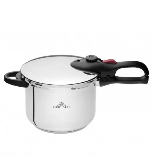 GERLACH AMBIENTE Komplet Garnki z pokrywkami 10 el / stal nierdzewna / indukcja + szybkowar First 6 l z pokrywką 22 cm