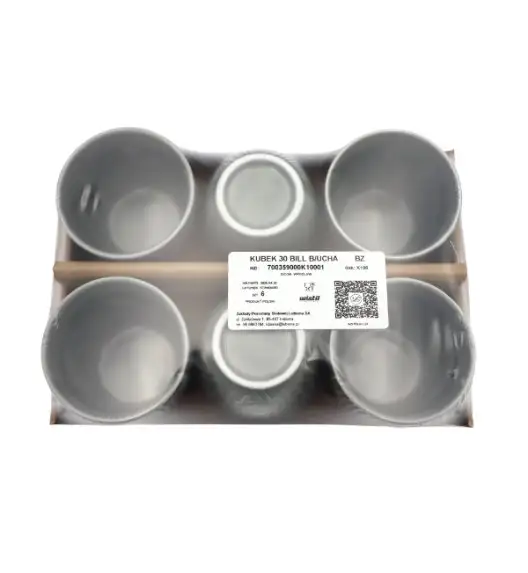 WYPRZEDAŻ! LUBIANA BILL | K1 Kubek 300 ml - 1 SZT - bez ucha | szary | porcelana 