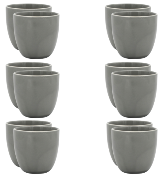 LUBIANA BILL | K1 Kubek 300 ml bez ucha | szary | porcelana x 12 SZT.