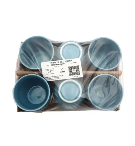 WYPRZEDAŻ! LUBIANA BILL | K6 Kubek 300 ml bez ucha | turkus | porcelana x 12 SZT.