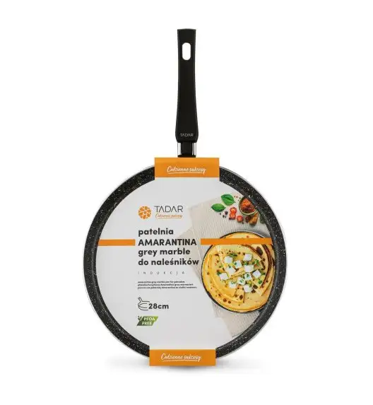 TADAR | PATELNIA AMARANTINA GREY MARBLE DO NALEŚNIKÓW 28CM INDUKCJA
