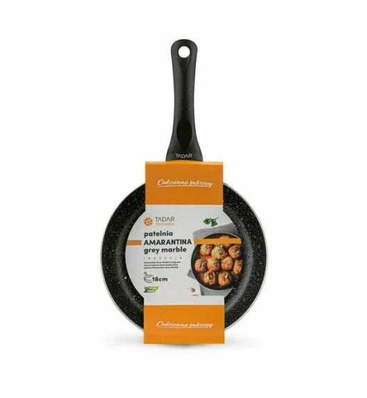 TADAR | PATELNIA AMARANTINA GREY MARBLE 18CM INDUKCJA