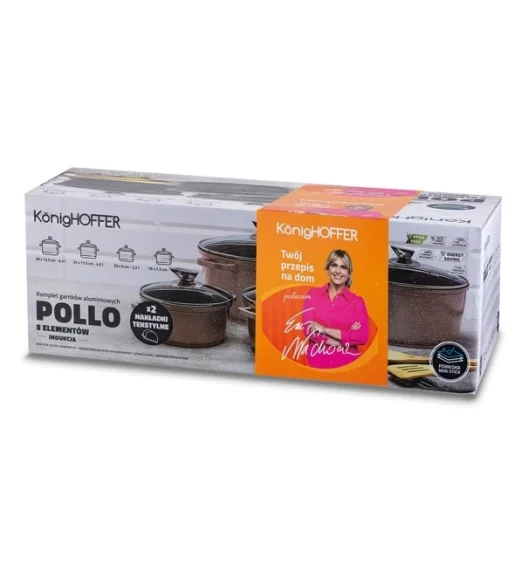 KönigHOFFER KPL.GARNKÓW ALUM. POLLO 8 EL.(16.20.24.28) Z/P ROSE GOLD + 2 NAKŁADKI