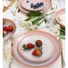LUBIANA STONEWARE CERAMIKA BLUSH | Serwis obiadowy 18 elementów dla 6 osób | kolor łososiowy