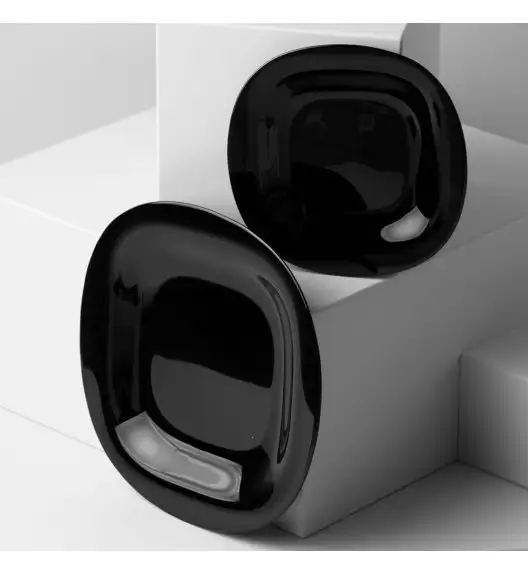 LUMINARC CARINE BLACK Talerz deserowy 19 cm | szkło hartowane | L9816