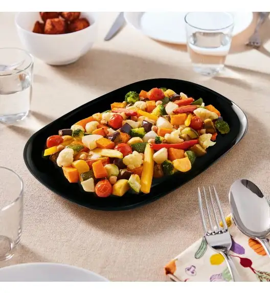 LUMINARC CARINE BLACK Półmisek 34 x 24 cm | szkło hartowane | V2342