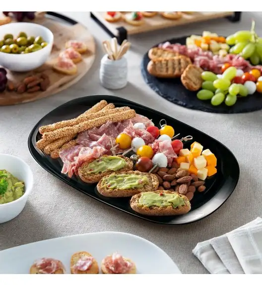 LUMINARC CARINE BLACK Półmisek 34 x 24 cm | szkło hartowane | V2342