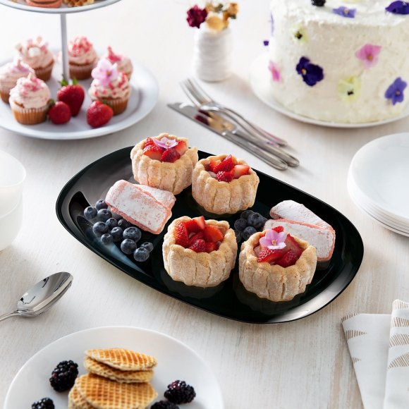 LUMINARC CARINE BLACK Półmisek 34 x 24 cm | szkło hartowane | V2342