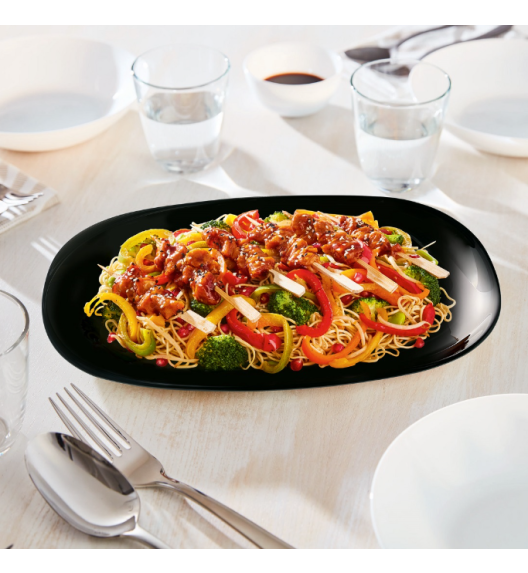 LUMINARC CARINE BLACK Półmisek 34 x 24 cm | szkło hartowane | V2342