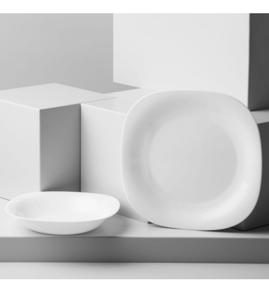 LUMINARC CARINE WHITE Talerz deserowy 19 cm | szkło hartowane | L4454