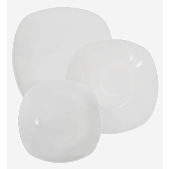 WYPRZEDAŻ! AFFEKDESIGN EXCELA SQUARE Zestaw 15 talerzy / porcelana