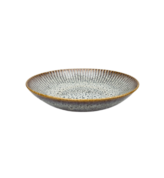 LUBIANA STONEWARE | METEOR DESERT / Talerz głęboki 22 cm luz / odcień piaskowo - niebieski