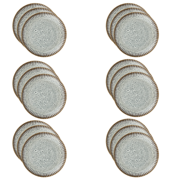 LUBIANA STONEWARE | METEOR DESERT / Talerz obiadowy 27 cm luz x 12 SZT. / odcień piaskowo - niebieski