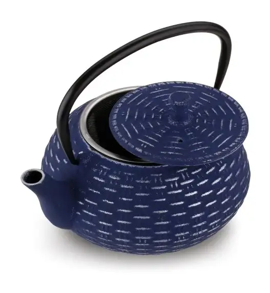 KONIGHOFFER IMBRYK ŻELIWNY HANAKO SILVER Z ZAPARZACZEM 0,8L GRANATOWY