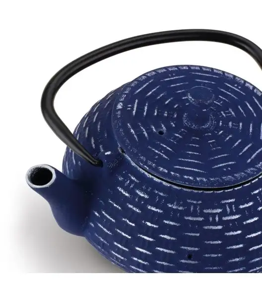 KONIGHOFFER IMBRYK ŻELIWNY HANAKO SILVER Z ZAPARZACZEM 0,8L GRANATOWY