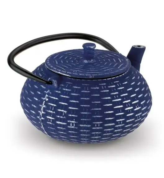 KONIGHOFFER IMBRYK ŻELIWNY HANAKO SILVER Z ZAPARZACZEM 0,8L GRANATOWY