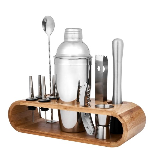 KONIGHOFFER ZESTAW BARMAŃSKI Z BAMBUSOWYM STOJAKIEM 12 ELEMENTÓW