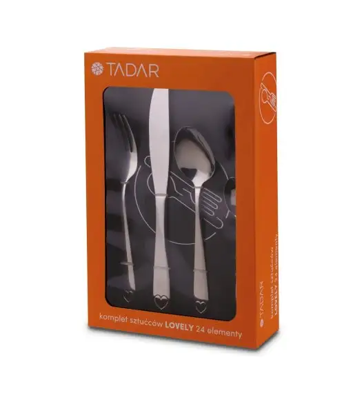 TADAR | LOVELY Sztućce komplet 24 el / 6 os / stal nierdzewna