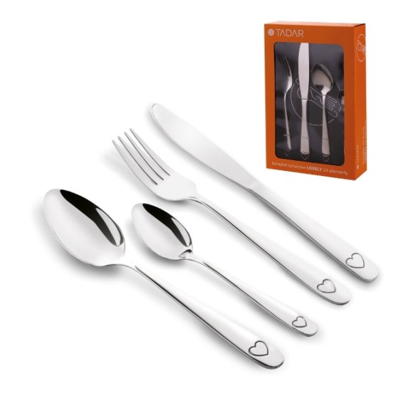 TADAR | LOVELY Sztućce komplet 24 el / 6 os / stal nierdzewna