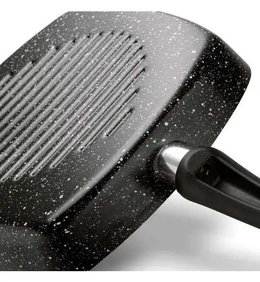 TADAR PATELNIA NON-STICK GRILLOWA MARMARA BLACK 26CM BEZ INDUKCJI