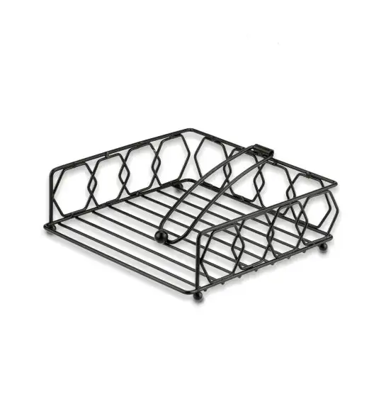 TADAR SERWETNIK Z KULKĄ DECO CZARNY 18,5X18,5X6,5CM