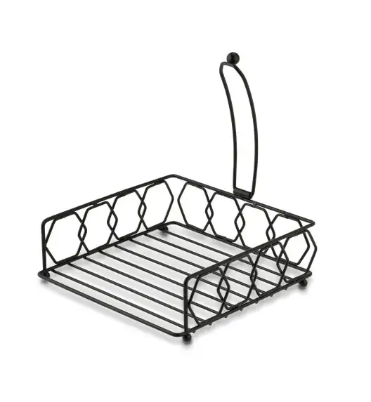 TADAR SERWETNIK Z KULKĄ DECO CZARNY 18,5X18,5X6,5CM