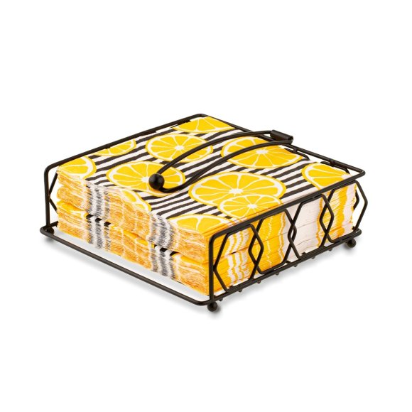 TADAR SERWETNIK Z KULKĄ DECO CZARNY 18,5X18,5X6,5CM